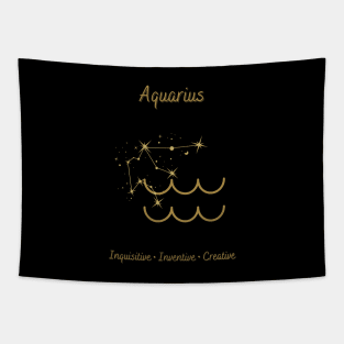 Astrology Collection - Aquarius (Symbol & Constellation) Tapestry