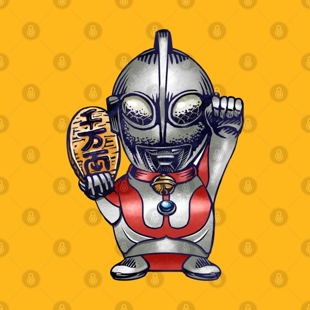 Tokusatsu styled Maneki-Neko Lucky Shirt by ChetArt