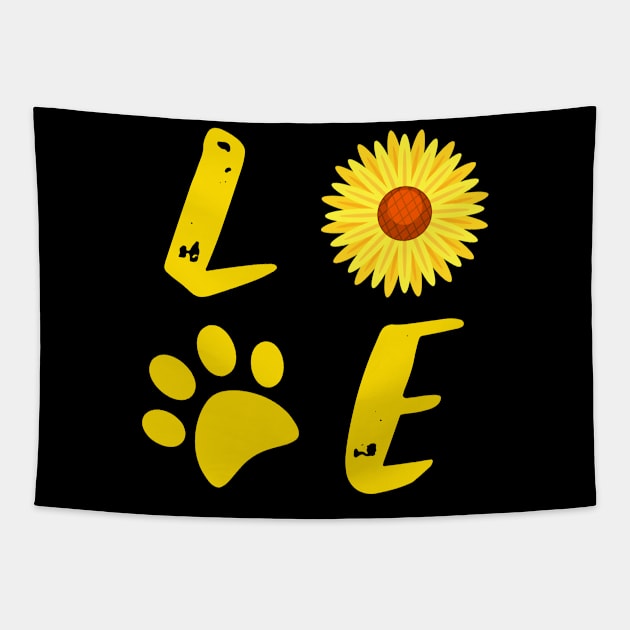 Funny Dog sunflower Tapestry by BeDesignerWorld