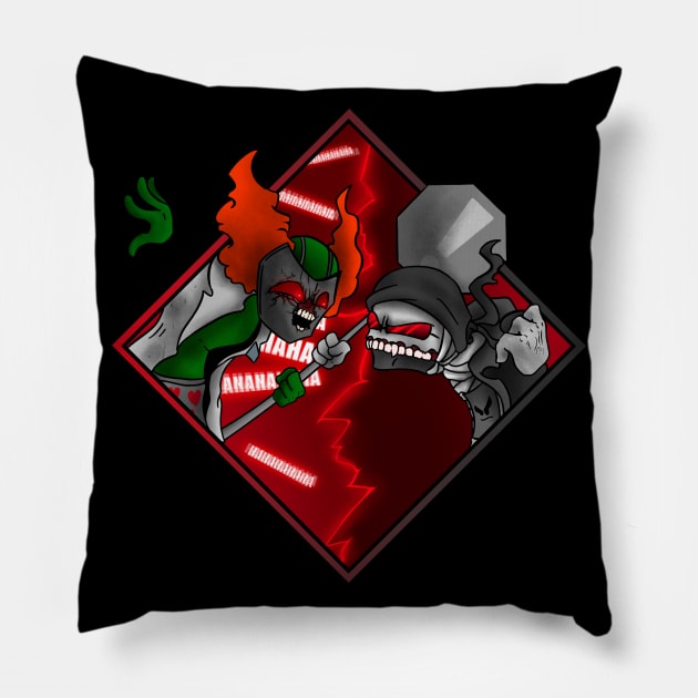 Madness combat antipathy Hank vs tricky the clown art Pillow by Renovich