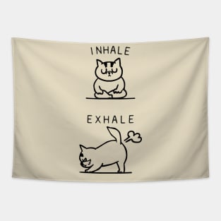 Inhale Exhale Cat Tapestry