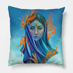 Woman of Kabul - Digital portrait tribute to the Afganistan Women Pillow