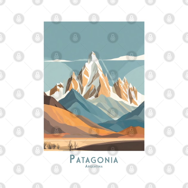 Majestic Patagonia Peaks Argentina minimalistic style by POD24