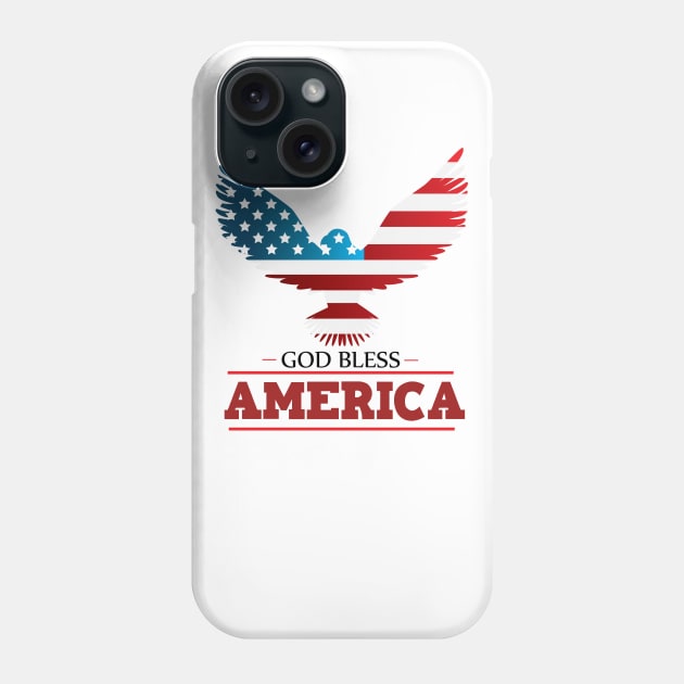 GOD BLESS AMERICA t-shirt Phone Case by JHFANART