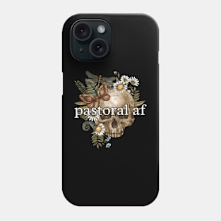 pastoral af with skull, butterflies, and flowers Phone Case