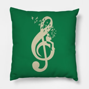 Treble Clef -  Music Harmonica - Vintage Pillow