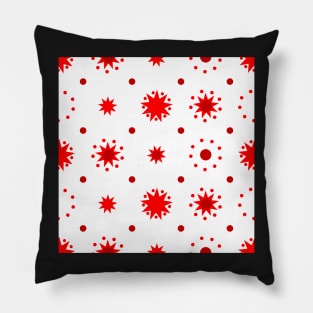 Suns and Dots Red on White Repeat 5748 Pillow