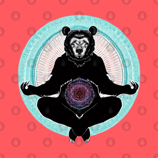 Black Bear Mandala by Phoebe Bird Designs