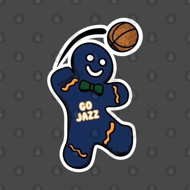 Utah Jazz Gingerbread Man by Rad Love