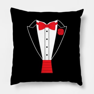 Tuxedo Red Bow Tie Pillow