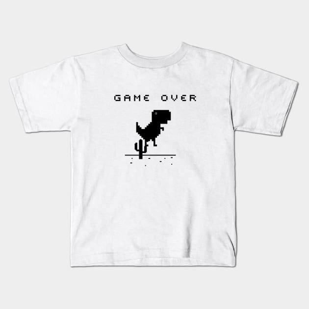 Chrome Dinosaur ( T-Rex Dino) Game Over - Chrome Dinosaur - Kids T-Shirt