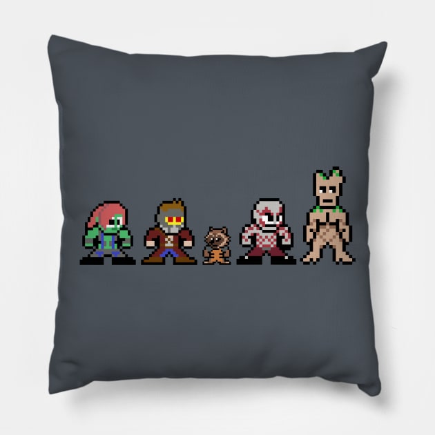 8Bit Guardians Pillow by outlawalien