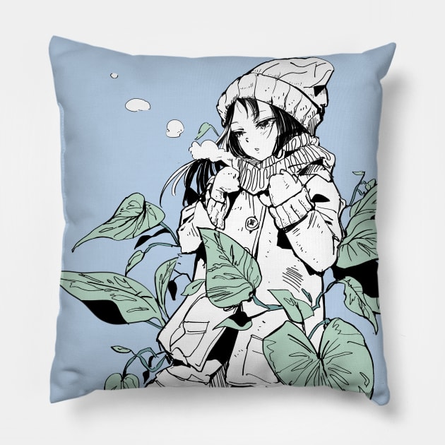 Plant Anime Girl Pillow by meltyrice