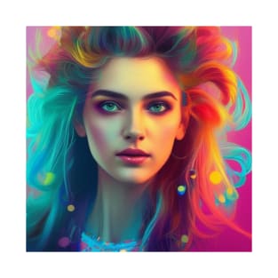 Colorful Bright 80s Girl T-Shirt