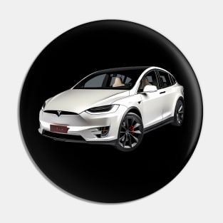 White Tesla Model X Pin