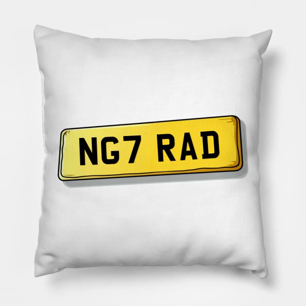 NG7 RAD - Radford Number Plate Pillow by We Rowdy