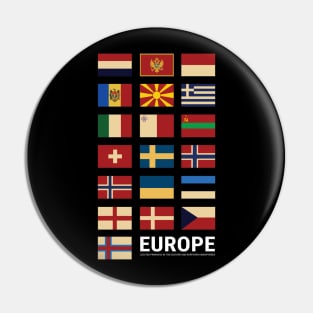 Europe Country Flags Set Pin