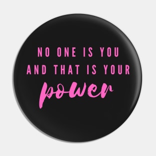 Power Inspirational Quote Pin