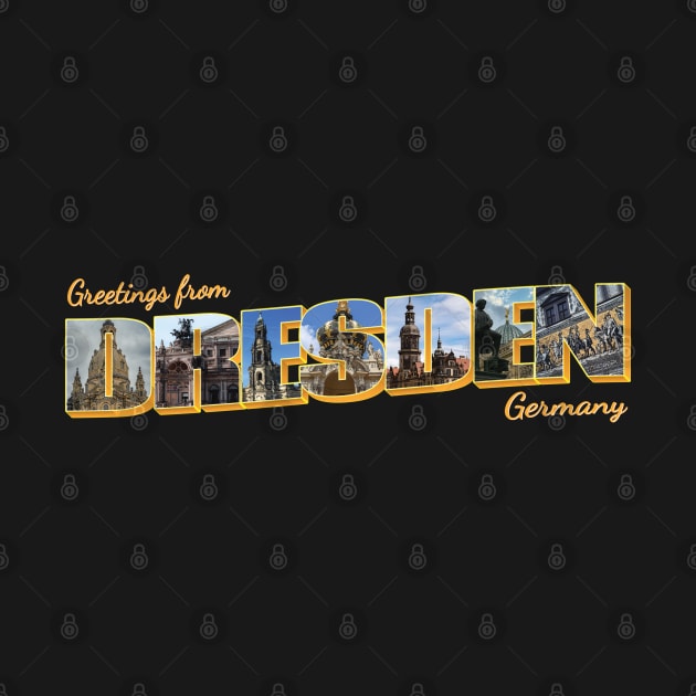 Greetings from Dresden retro vintage style retro souvenir by DesignerPropo