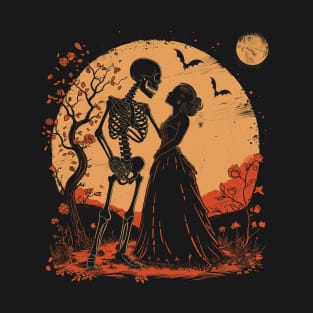 Valentine's Day Vintage Halloween Skeleton Love Witch Retro Cute Super Cool Best Gift T-Shirt