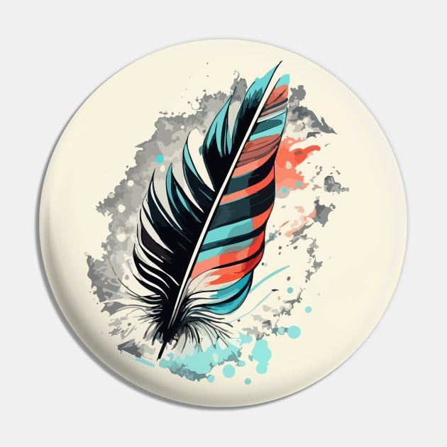 Bird Feathers Pin by CatCoconut-Art