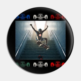 Funny skater skateboarder Pin