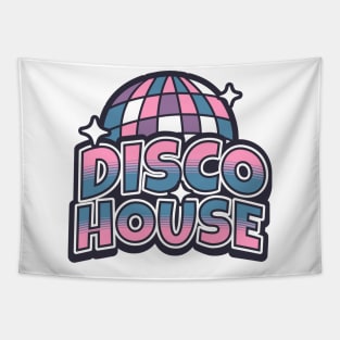 DISCO HOUSE  - Y2K Disco Ball (pink/slate blue) Tapestry