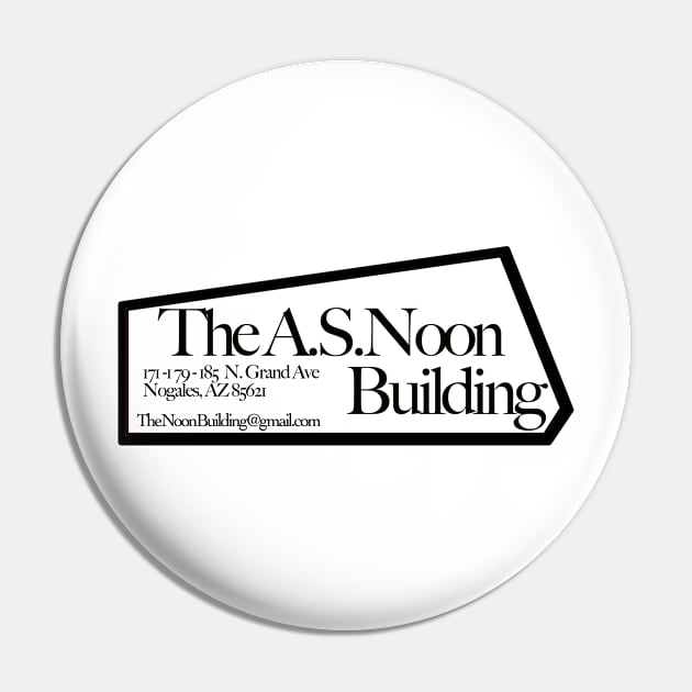 The Noon Building (black) Pin by Nuttshaw Studios