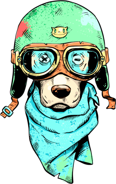 biker dog Kids T-Shirt by vanpaul54