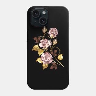 Composition with Pink Gold Roses Phone Case