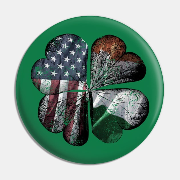 St Patricks Day Irish American Flag Pin by Bobtees