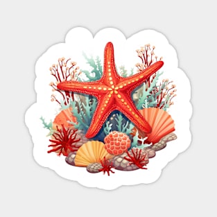 Orange Starfish Magnet