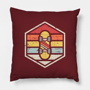 Retro Badge Skateboard Pillow