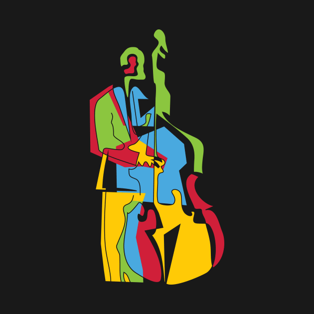 Bassist Colorful Pop Art Style by jazzworldquest