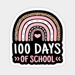 Cute 100Th Day Of School 100 Days Leopard Rainbow Boys Girls Magnet