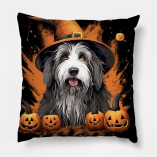 Halloween Bearded Collie Pillow