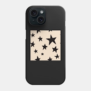 beige black stars pattern stockholm style Phone Case