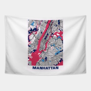Manhattan - United States MilkTea City Map Tapestry