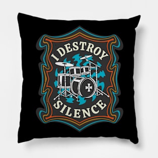 Drummer Band Drums Retro Rock Musicians Pillow