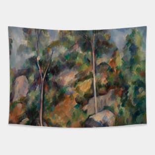 Rocks and Trees by Paul Cezanne Tapestry