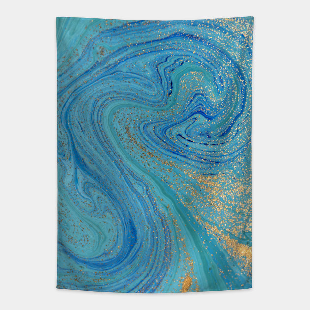Turquoise Blue Abstract Painting Blue Abstract Tapestry