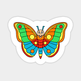 Cute Happy Colorful Flying Butterfly Magnet