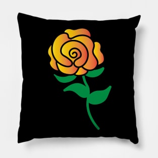 Orange Yellow Gradient Rose Pillow