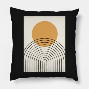 Sun Rainbow Abstract - Mid century modern Pillow