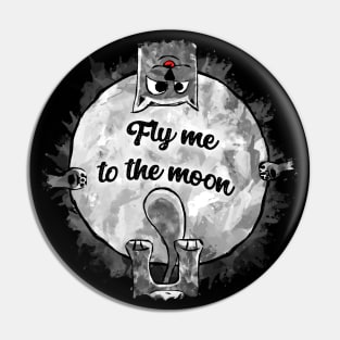 Fly me to the moon cat art Pin