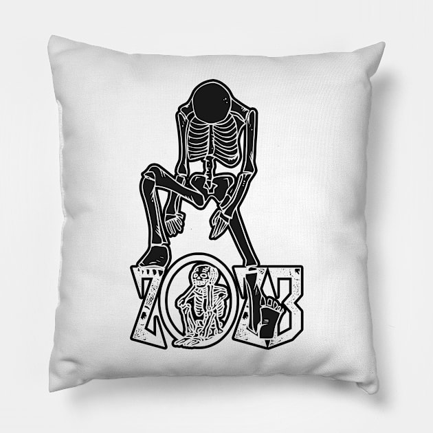 SKULL NEW YEAR 2023 BLACK Pillow by GOLOVE