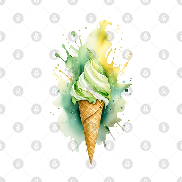 Vibrant double scoop ice cream cone by homydesign