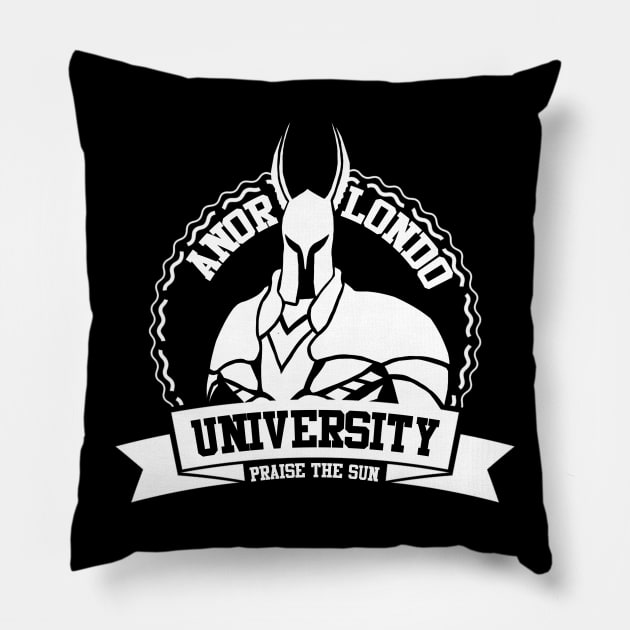 Anor Londo University (White) Pillow by Zebnoiser