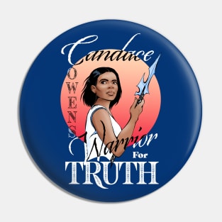 Candace Owens - Warrior for Truth, color for dark fabric Pin