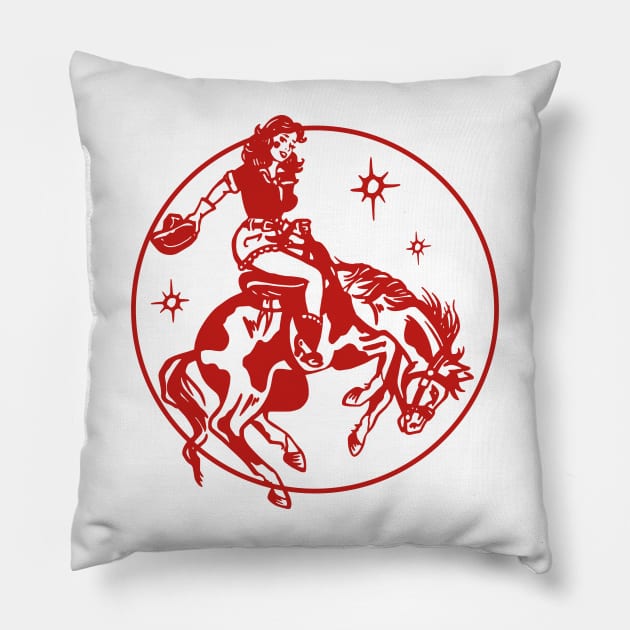 Cowgirl Western Pillow by uncommontee